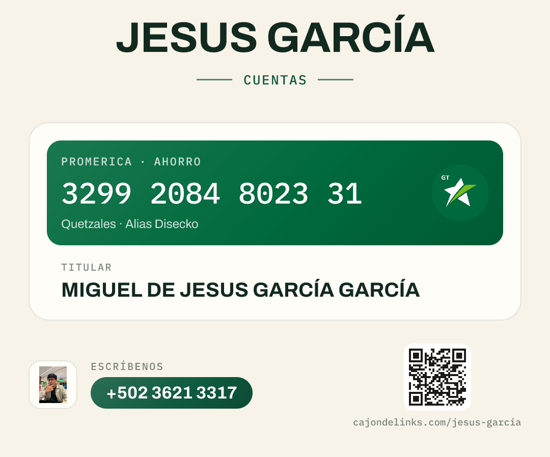 Datos bancarios de Jesus García